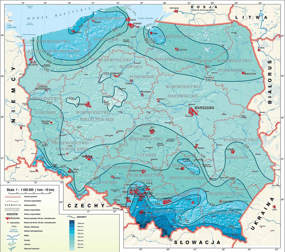 Mapy klimatyczne Polski mapa ścienna Pomocedydaktyczne.eu