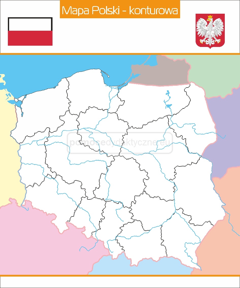 Nakładka magnetyczna 100% - Mapa Polski województwa- kolor 