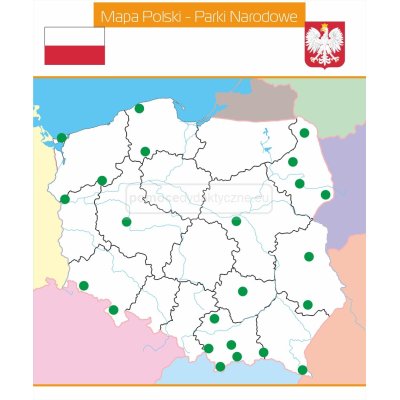 Nakładka magnetyczna 100% - Mapa Polski, Parki Narodowe