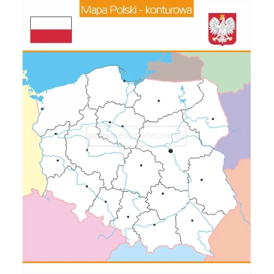 Nakładka magnetyczna 100% - Mapa Polski województwa- miasta kolor