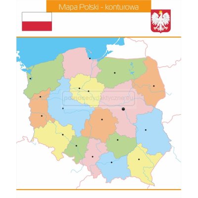 Nakładka magnetyczna 100% - Mapa Polski województwa- miasta kolor mapa