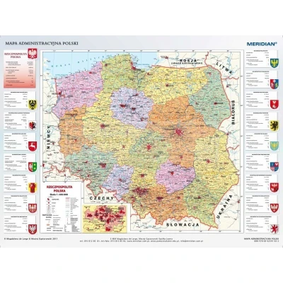 Polska administracyjna 100x70 cm - mapa ścienna