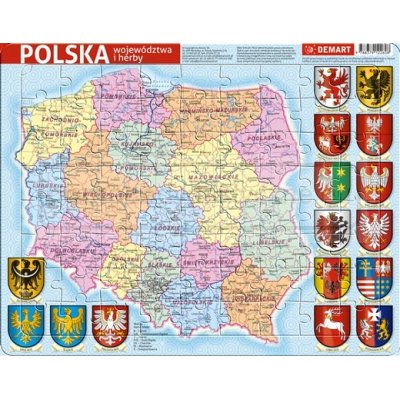Polska – mapa administracyjna - puzzle ramkowe
