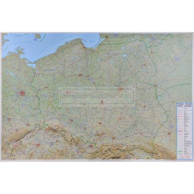 Polska - mapa plastyczna (trójwymiarowa)