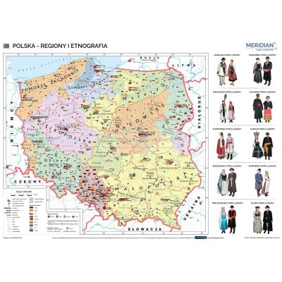 Polska - regiony i etnografia – mapa ścienna 