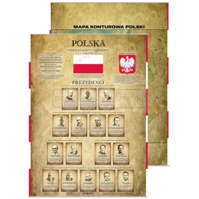Polska - symbole narodowe, Prezydenci – mapa dwustronna