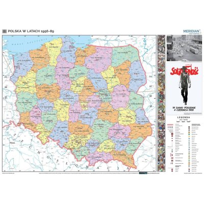 Polska w latach 1956-89 – historyczna mapa ścienna