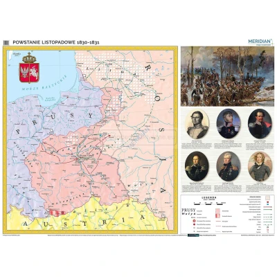 Powstanie listopadowe 1830-1831 - mapa ścienna