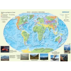 Świat - geologia i tektonika - mapa ścienna 