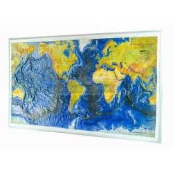 Świat - mapa plastyczna (trójwymiarowa) włącznie z dnami oceanów