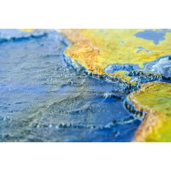 Świat - mapa 3D kontynenty i oceany, mapa plastyczna (trójwymiarowa)