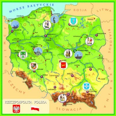 Tablica magnetyczna - Mapa Polski dla dzieci