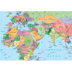 World political (Mercator) - mapa ścienna w języku angielskim