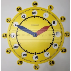 Zegar DUŻY edukacyjny magnetyczny z minutami 50 cm, dwutarczowy demonstracyjny, na tablicę