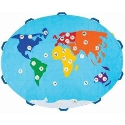 Mata Edukacyjna ZWIERZĘTA Mapa Świata, GRA EDUKACYJNA XL