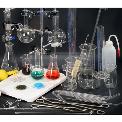 Wyposażenie laboratorium - Szkło laboratoryjne - zestaw 40 pozycji, 120 elementów