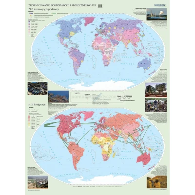 Zróżnicowanie gospodarcze i społeczne świata - mapa ścienna 